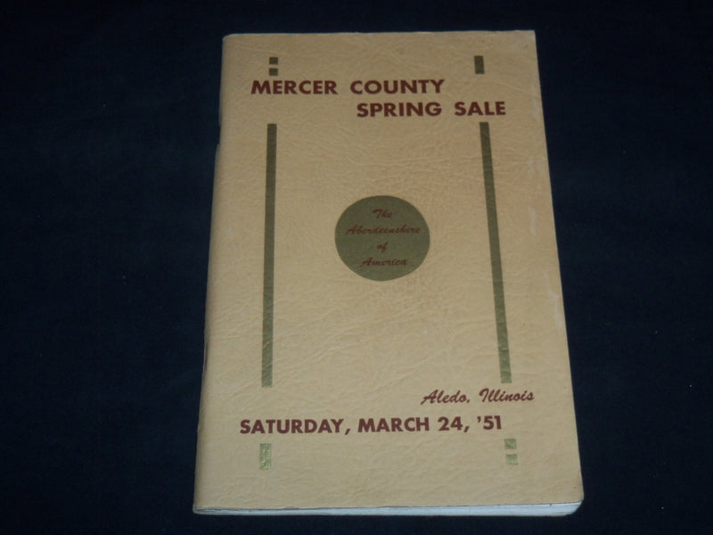 1951 MERCER COUNTY ABERDEEN-ANGUS BREEDERS' ASSOCIATION SALE CATALOG - J 9095
