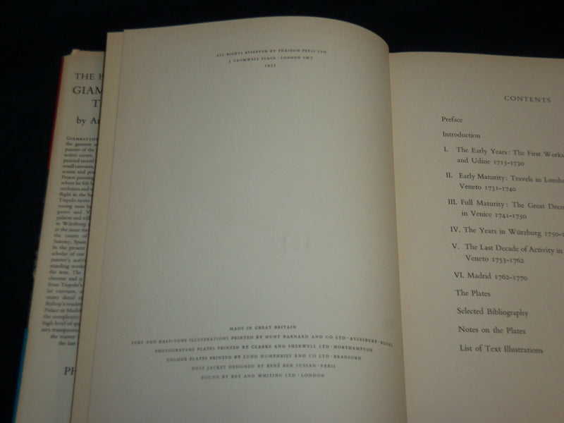 1955 TIEPOLO HIS LIFE AND WORK HARDCOVER BOOK BY ANTONIO MORASSI - R 703O