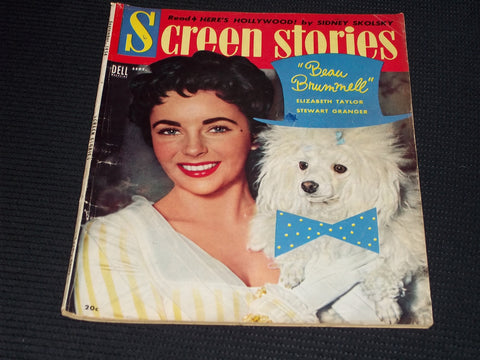 1954 SEPTEMBER SCREEN STORIES MAGAZINE - LIZ TAYLOR FRONT COVER - E 14436