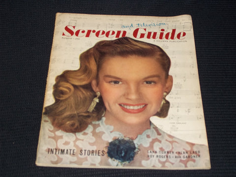 1948 AUGUST SCREEN GUIDE MAGAZINE - JUDY GARLAND FRONT COVER - E 15392