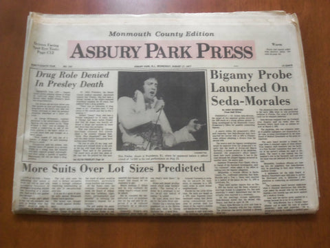 1977 AUGUST 18 ASBURY PARK PRESS - DRUG ROLE DENIED IN PRESLEY DEATH - NP 4685