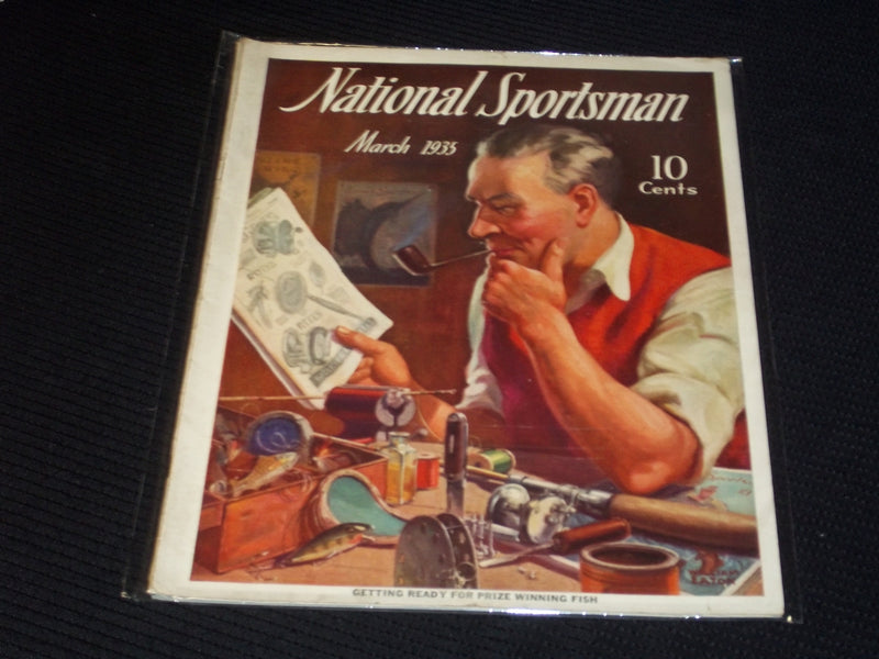 1935 MARCH NATIONAL SPORTSMAN MAGAZINE NICE ILLUSTRATED FRONT COVER - E 57
