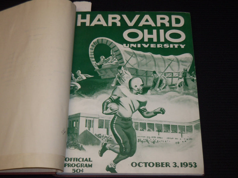 1953-1954 HARVARD A. A. NEWS BOUND VOLUME - 8 FOOTBALL PROGRAMS - KD 6359A