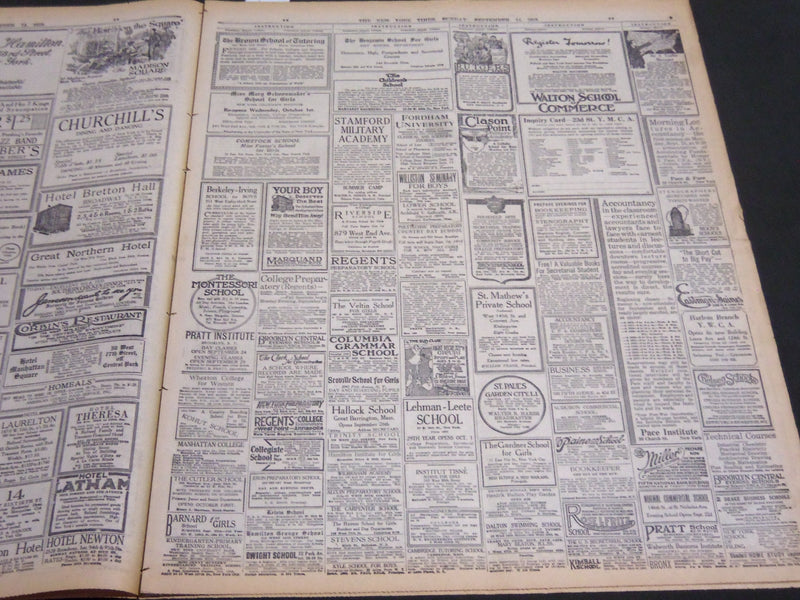 1919 SEPT 14 NY TIMES ARTICLES & DRAMA - VASTNESS OF HOOVER'S WORK - NT 7103