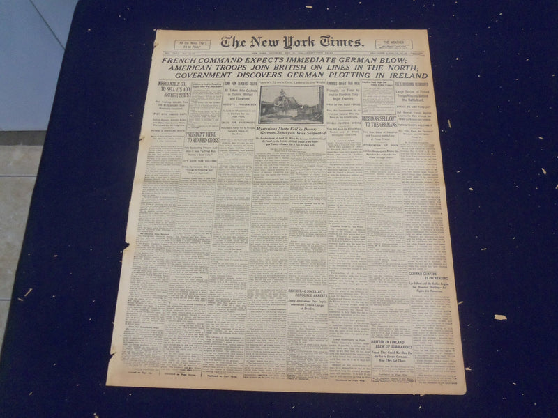 1918 MAY 18 NEW YORK TIMES - AMERICAN TROOPS JOIN BRITISH - NT 8196