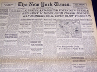 1944 JANUARY 3 NEW YORK TIMES - U. S. LAND BEHIND FOE IN NEW GUINEA - NT 2587
