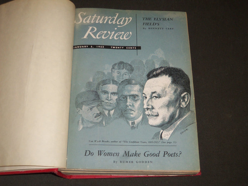 1952 SATURDAY REVIEW MAGAZINE BOUND VOLUME LOT OF 3 - COMPLETE YR - ADS - R 154