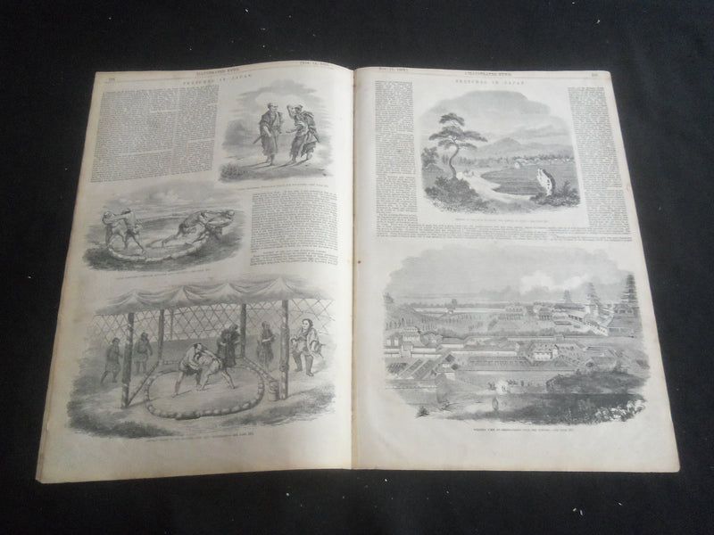 1853 NOVEMBER 19 ILLUSTRATED NEWS MAGAZINE - HORSE-RACES OF JAPANESE - B 5531Y