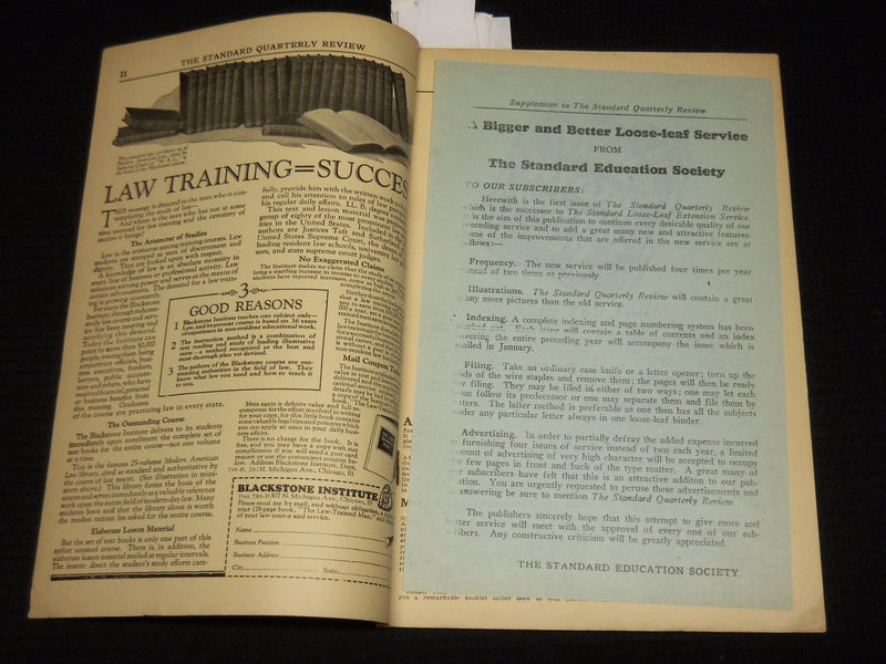 1928 JULY THE STANDARD QUARTERLY REVIEW MAGAZINE - VOLUME 1 NO. 1 - SP 4862T