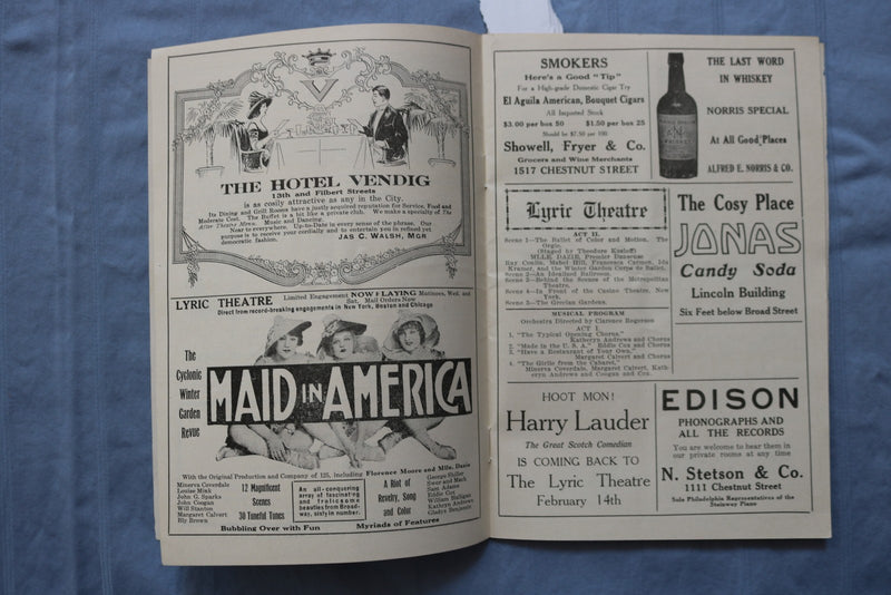 1916 LYRIC & ADELPHI THEATRES PROGRAM - LOT OF 2 - K 2735