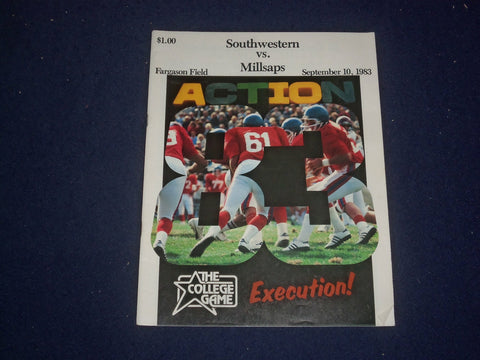 1983 SEPTEMBER 10 SOUTWESTERN VS. MILLSAPS FOOTBALL PROGRAM - ST 6517