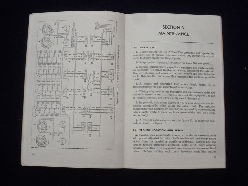 1940'S INSTRUCTION BULLETIN FOR 101-1 TWO-WIRE APPLIQUE SOFTCOVER BOOK - J 9631