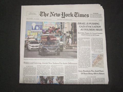 2023 OCTOBER 14 NEW YORK TIMES - ISRAEL PUSHING GAZA EVACUATION AS SOLDIERS MASS