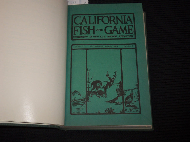 1951 CALIFORNIA FISH AND GAME MAGAZINE BOUND VOLUME - KD 5730