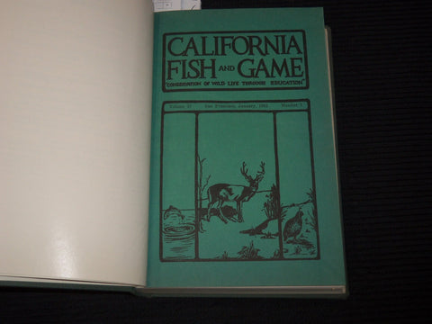 1951 CALIFORNIA FISH AND GAME MAGAZINE BOUND VOLUME - KD 5730