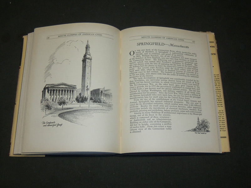 1933 MINUTE GLIMPSES OF AMERICAN CITIES BOOK BY HERBERT S. KATES - KD 6252