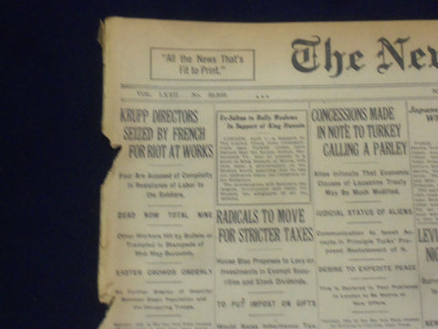 1923 APRIL 2 NEW YORK TIMES - DRUPP DIRECTORS SEIZED BY FRENCH - NT 8332
