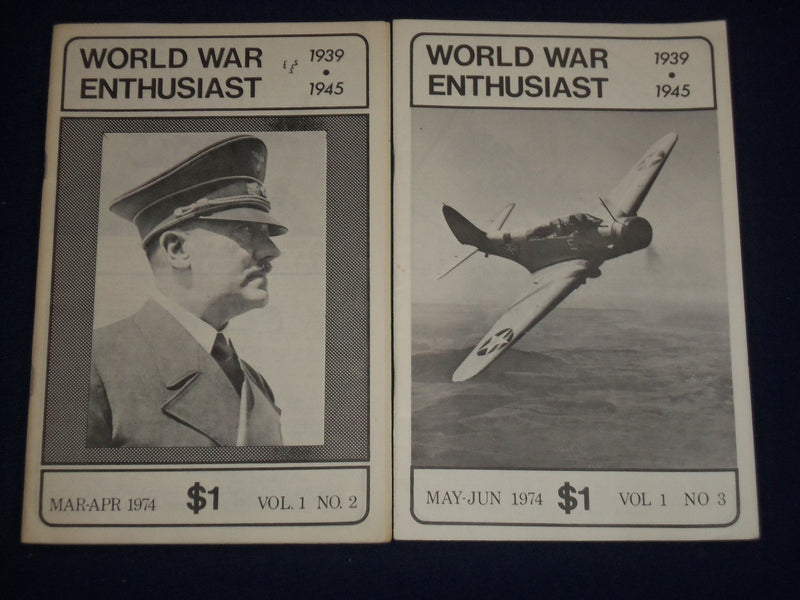 1974 WORLD WAR ENTHUSIAST MAGAZINE LOT OF 4 - VOLUME 1 ISSUES - PHOTOS - J 1664