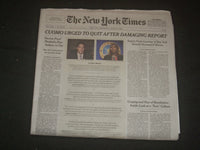 2021 AUGUST 4 NEW YORK TIMES - GOV. CUOMO URGED TO QUIT AFTER DAMAGING REPORT