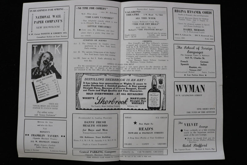1939-1940 MARYLAND THEATRE PROGRAM - LOT OF 2 - K 2810