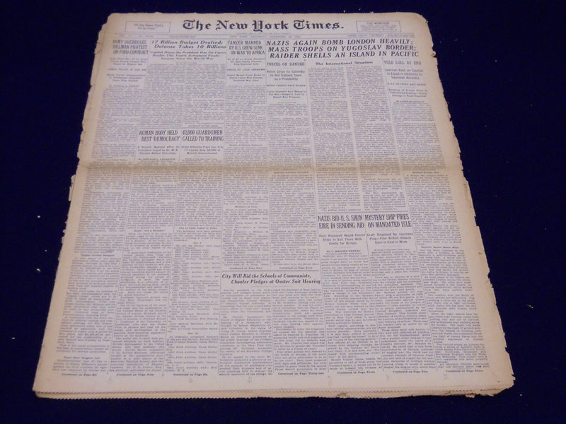 1940 DECEMBER 28 NEW YORK TIMES - NAZIS AGAIN BOMB LONDON HEAVILY - NT 321
