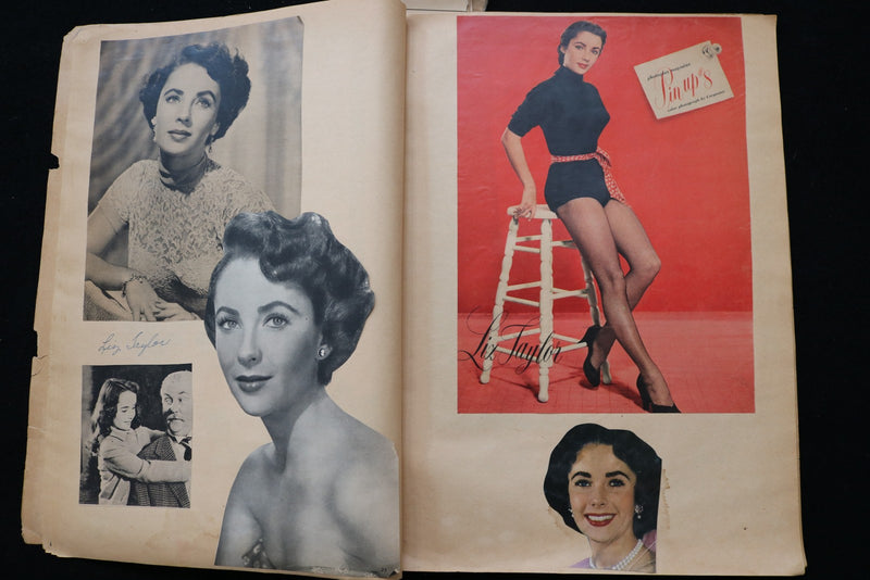 HOLLYWOOD ACTRESSES SCRAPBOOK - ELIZABETH TAYLOR - MARILYN MONROE - E 24917