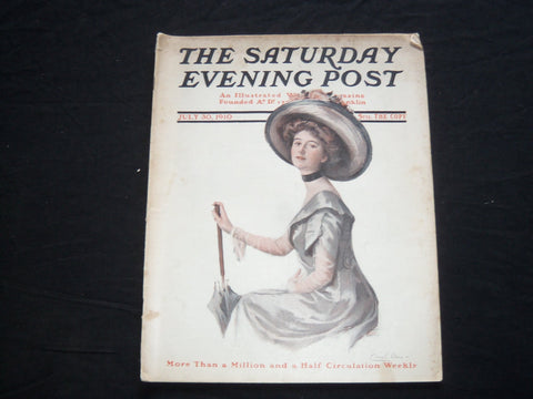 1910 JULY 30 THE SATURDAY EVENING POST MAGAZINE - ILLUSTRATED COVER - SP 488