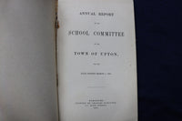 1891 TOWN OF UPTON SCHOOL COMMITTEE REPORT SOFTCOVER BOOK - K 798