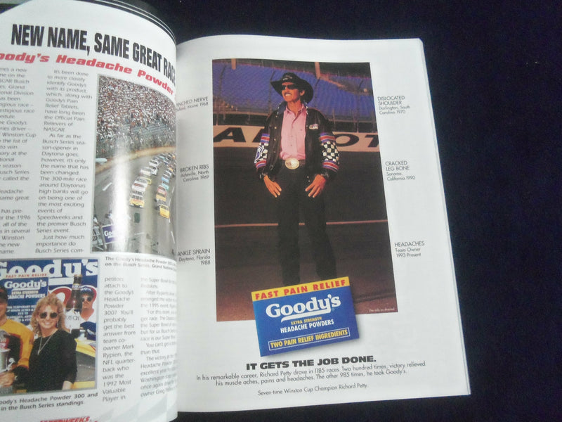 1996 FEB 18 38TH DAYTONA 500 RACING PROGRAM W/PATCH - GREAT PHOTOS - SP 3744I
