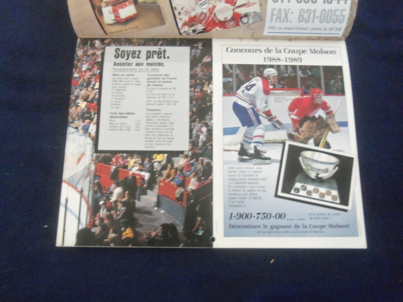 1988-1989 MONTREAL CANADIANS HOCKEY CALENDAR - F 254X