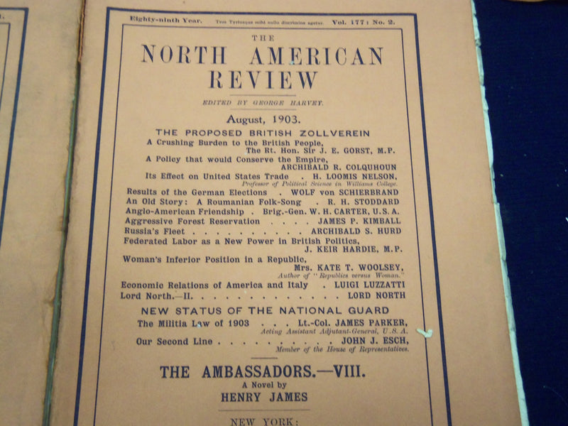 1903 NORTH AMERICAN REVIEW LOT OF 5 ISSUES - GREAT STORIES/ARTICLES - WR 666