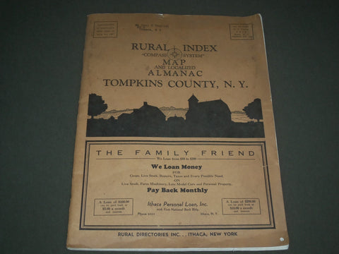 1938 TOMPKINS COUNTY NEW YORK RURAL INDEX & ALMANAC - J 2642