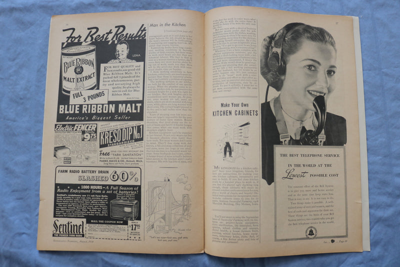1938 AUGUST SUCCESSFUL FARMING MAGAZINE - GREAT COVER, ARTICLES & ADS - ST 1000N