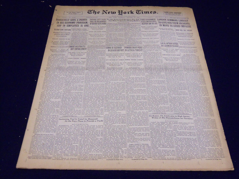 1933 JANUARY 28 NEW YORK TIMES - RESTRICT DRY ENFORCEMENT - NT 3881