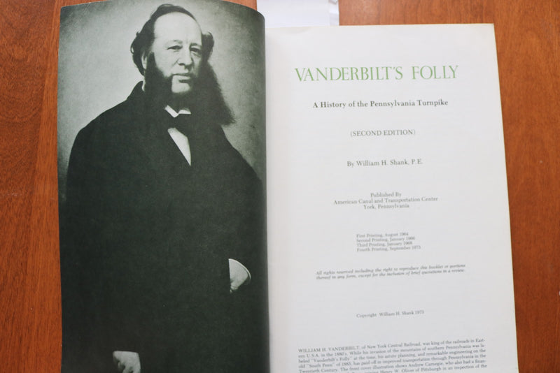1973 VANDERBILT'S FOLLY - PENNSYLVANIA TURNPIKE HISTORY SOFTCOVER BOOK - K 3236