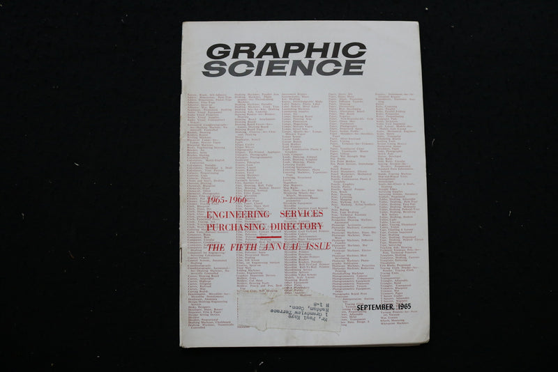 1965 SEPTEMBER GRAPHIC SCIENCE MAGAZINE - SP 4180M