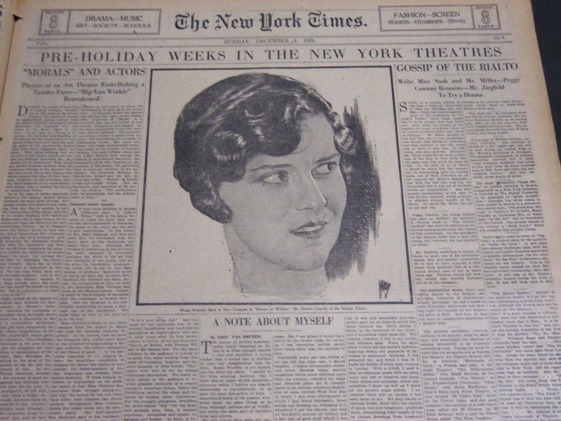 1925 DEC 6 NY TIMES - NEW YORK'S 100 NEEDIEST CASES-CHARLES DANA GIBSON- NT 7067