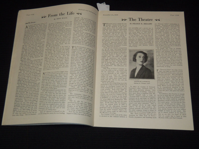 1928 NOVEMBER 21 OUTLOOK AND INDEPENDENT MAGAZINE - MENCKEN - J 7480
