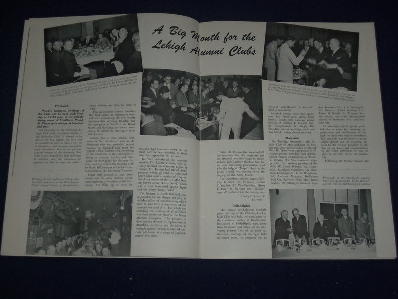 1933-1946 LEHIGH ALUMNI BULLETINS LOT OF 8 DIFFERENT - GREAT PHOTOS - O 169B
