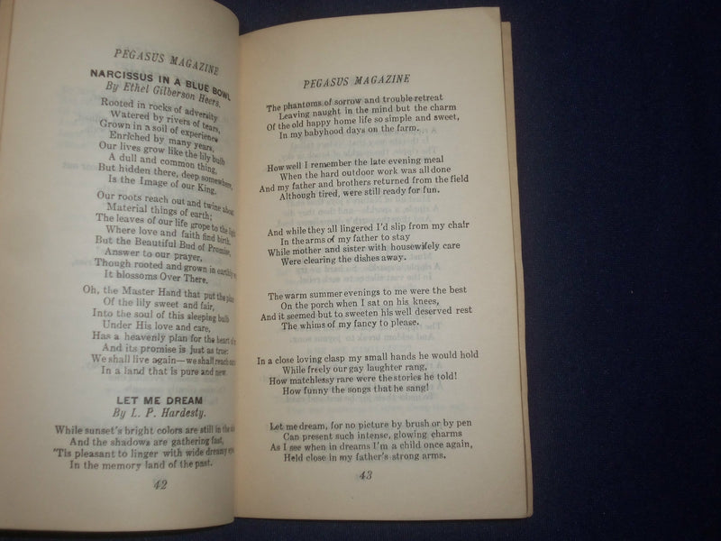 1928 AUGUST PEGASUS MAGAZINE OF VERSE - J 6408