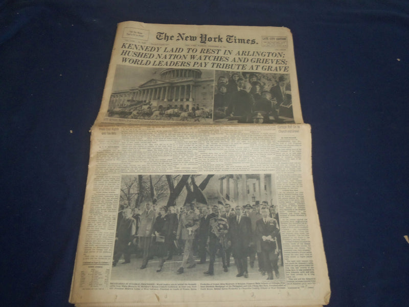 1963 NOVEMBER 26 NEW YORK TIMES - KENNEDY LAID TO REST IN ARLINGTON - NP 5585