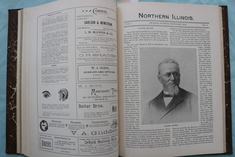 1899-1900 NORTHERN ILLINOIS STATE NORMAL SCHOOL - BOUND VOLUME #1 - KD 9649