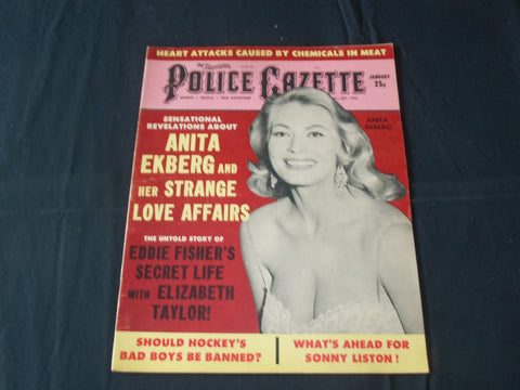 1963 JANUARY THE NATIONAL POLICE GAZETTE MAGAZINE - ANITA EKBERG - B 5718