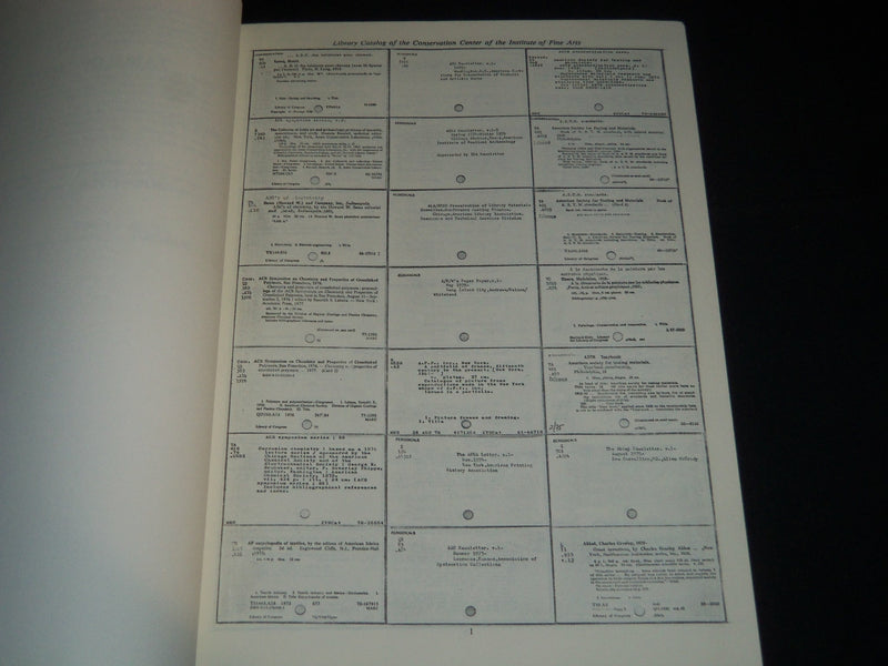 1980 LIBRARY CATALOG OF THE CONSERVATION VOLUME - NEW YORK UNIVERSITY - Z 83