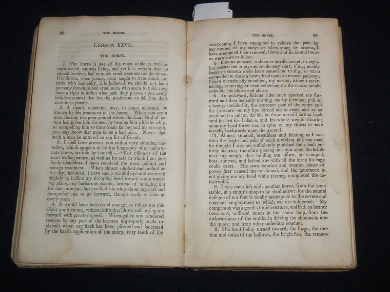 1853 ANGELL'S READER THE CHILD'S FOURTH BOOK - NEW EDITION - KD 4814M