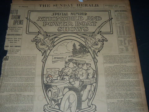 1905 MARCH 12 THE BOSTON HERALD SECTION- AUTOMOBILE & POWER BOAT SHOWS - BH 148