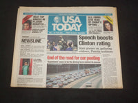 1998 JANUARY 29 USA TODAY NEWSPAPER - SPEECH BOOSTS CLINTON RATING - NP 7903