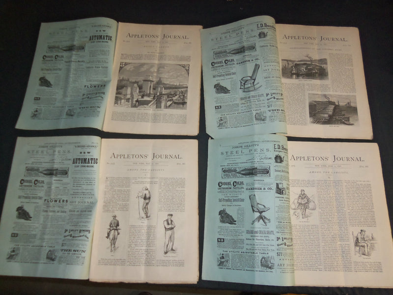 1876 APPLETON'S JOURNAL MAGAZINE -LOT OF 26 - NICE ADS & ILLUSTRATIONS - WR 634B