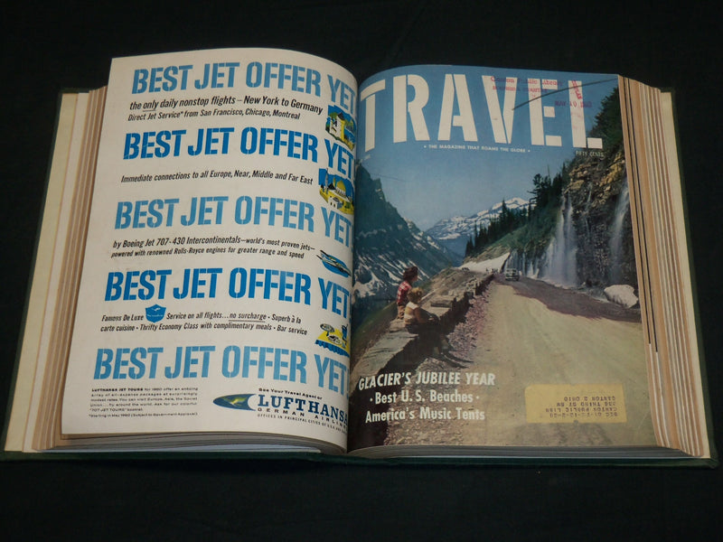 1960 JANUARY-DECEMBER TRAVEL MAGAZINE BOUND VOLUME - GREAT COVERS - KD 6003