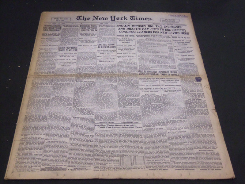 1931 SEPT 11 NEW YORK TIMES 20,000 CANZONERI DEFEAT BERG POLO GROUNDS - NT 5027